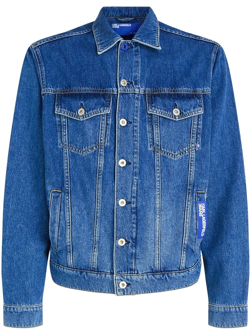 Karl Lagerfeld Jeans Logo-patch Detail Denim Jacket In Blue