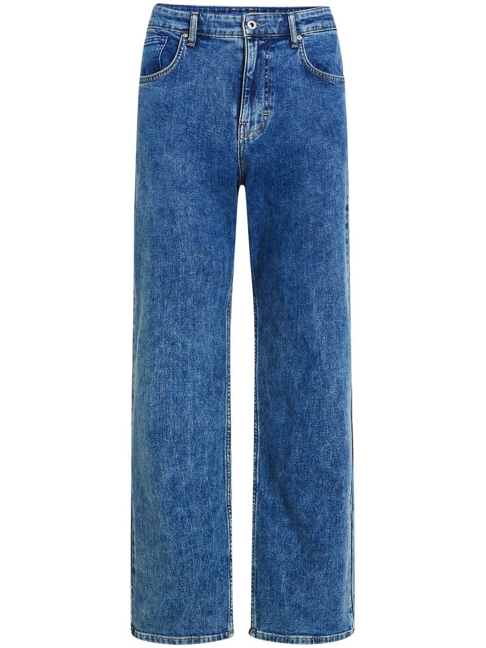Karl Lagerfeld Jeans Straight-leg Cut Jeans In Blue