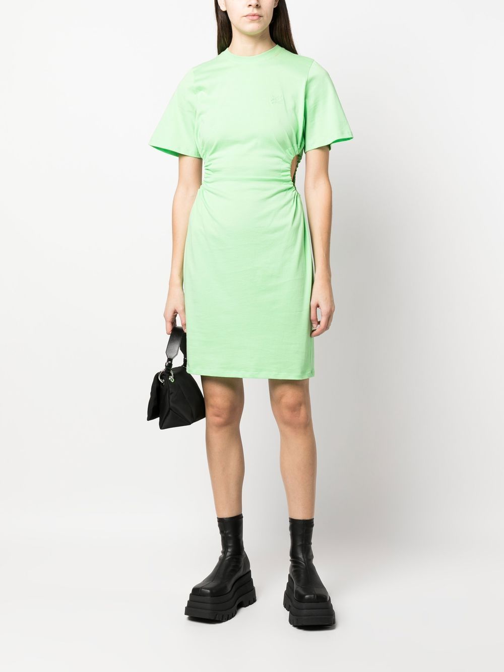 Shop Karl Lagerfeld Jersey Cut-out Dress In Green