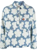 Kenzo Hana Dots-print denim polo shirt - Blue