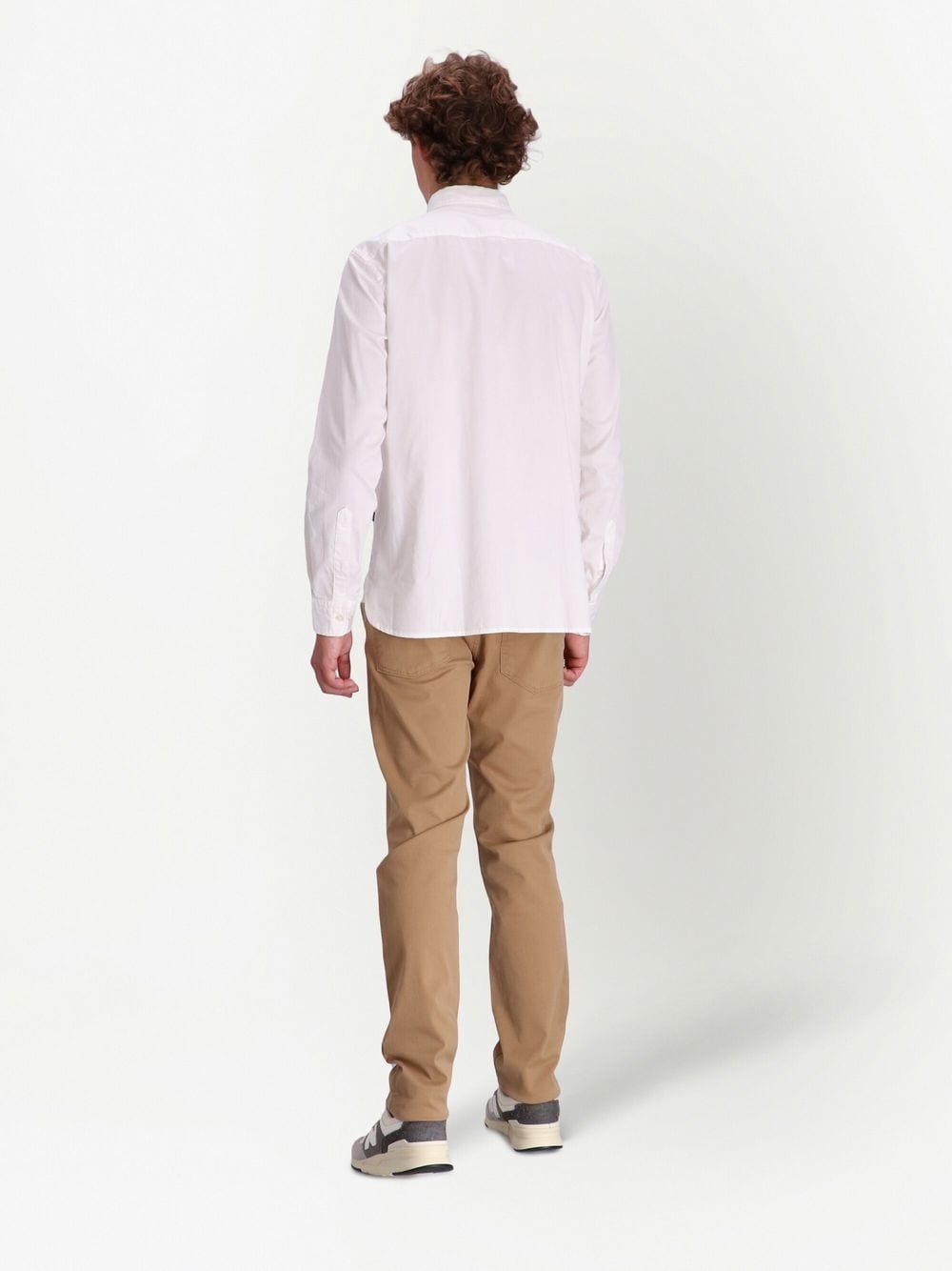 Shop Hugo Boss Five-pocket Slim-cut Trousers In Nude