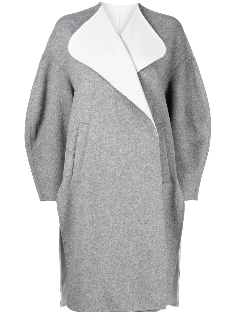 

Enföld oversized two-tone wool coat - Grey