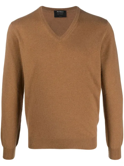 Pull en maille fine à col v - Dell'oglio - Modalova