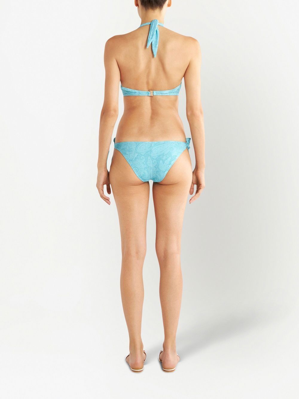 Shop Etro Paisley-print Triangle Bikini Set In Blue