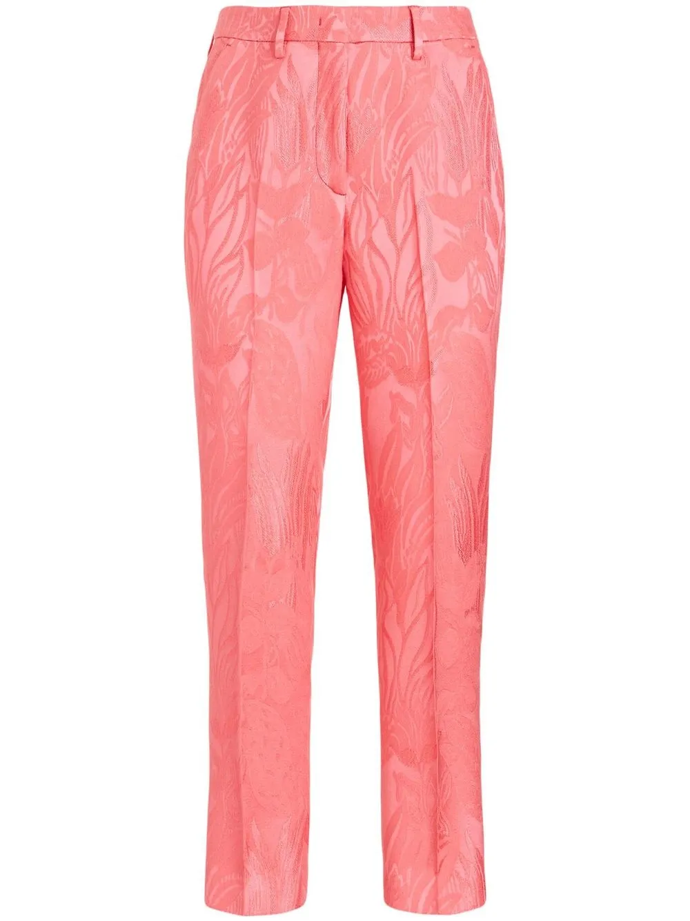 

ETRO floral-embroidered cropped trousers - Pink