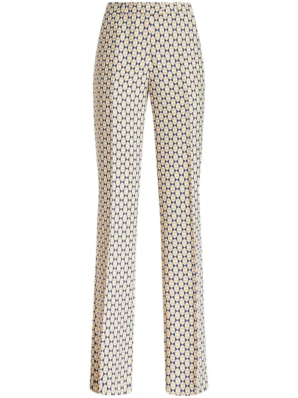 Etro Geometric-print Straight Trousers In Blue