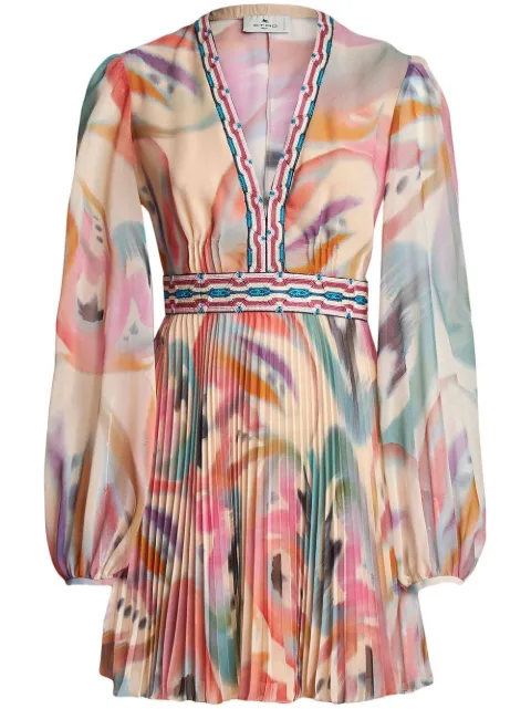 ETRO paisley-print v-neck minidress