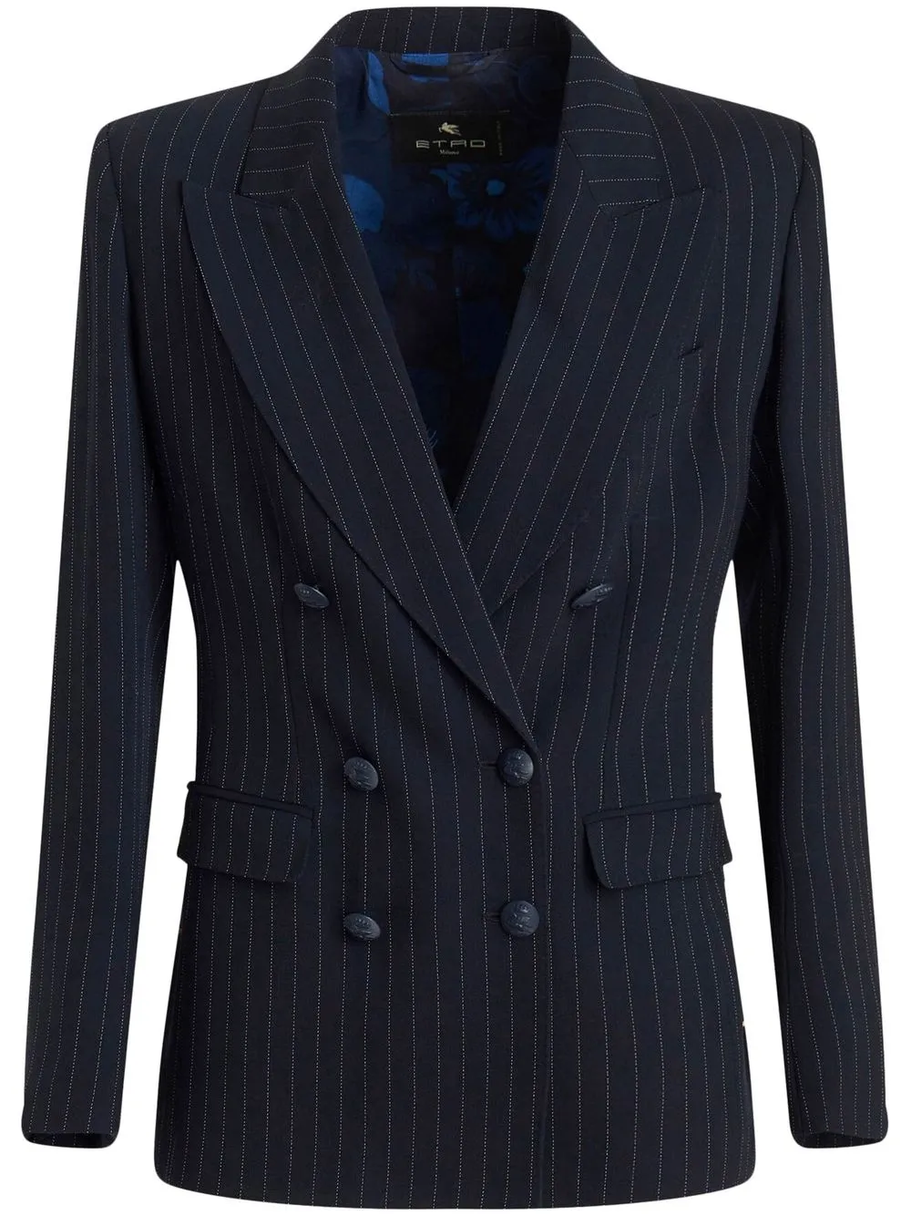 

ETRO pinstripe-print double-breasted blazer - Blue