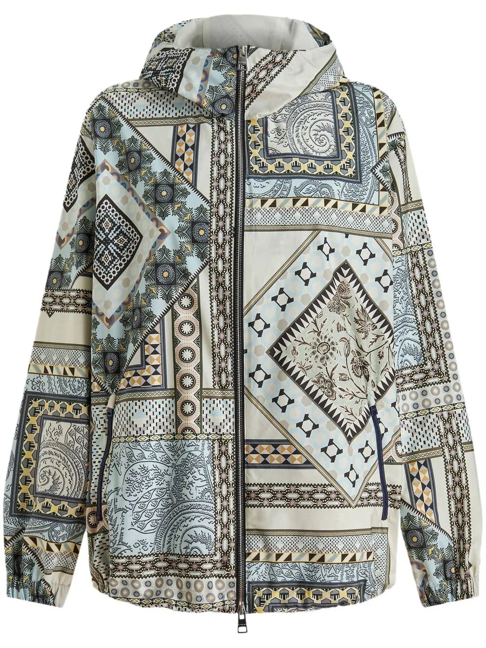 

ETRO graphic-print hooded jacket - Blue