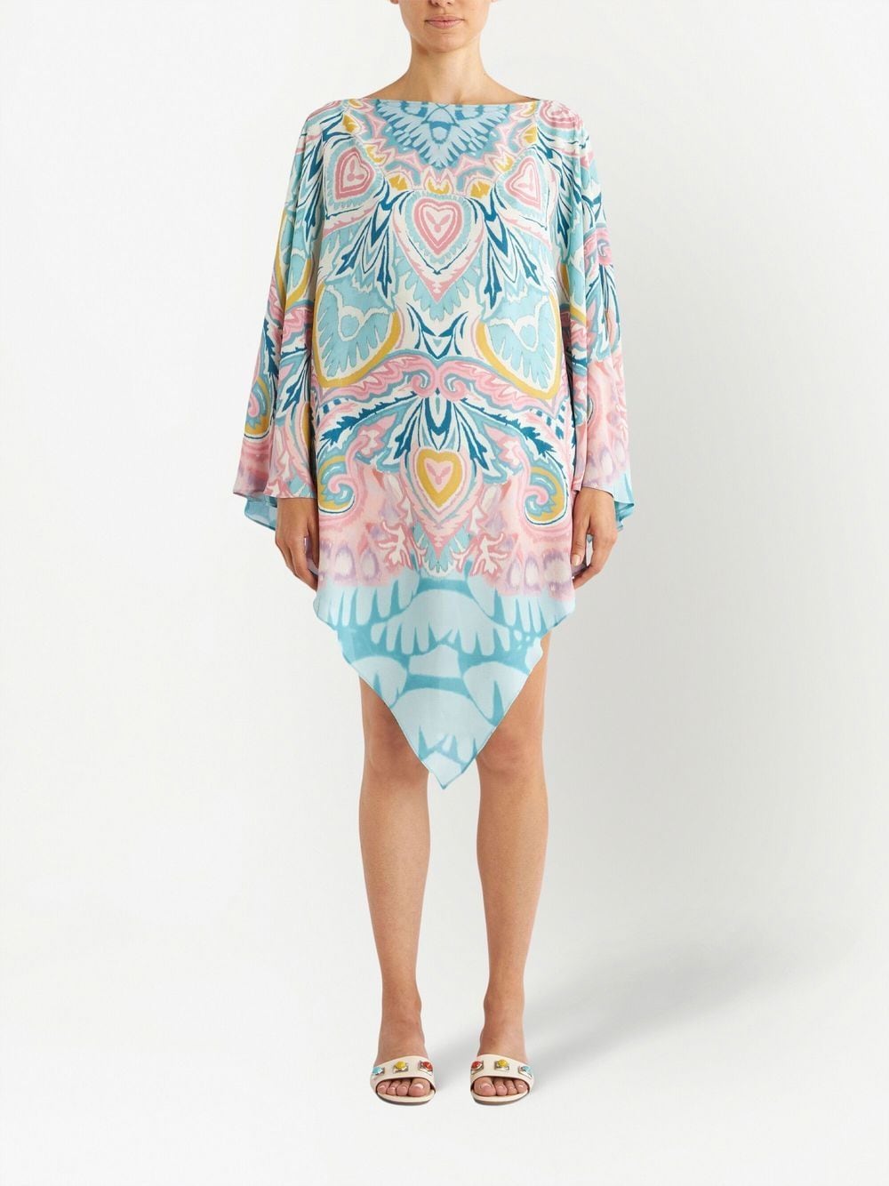 Shop Etro Abstract-pattern Print Kaftan In Blue