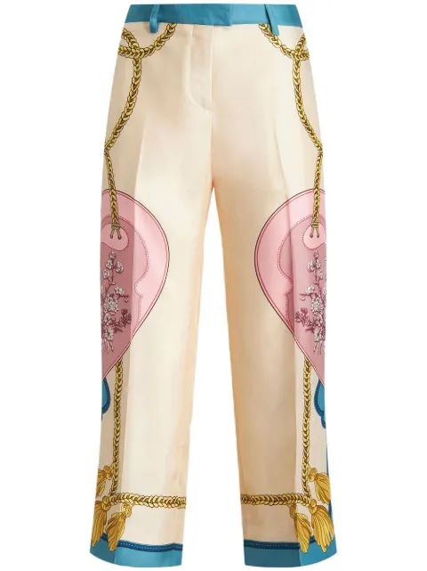 ETRO satin-finish printed trousers