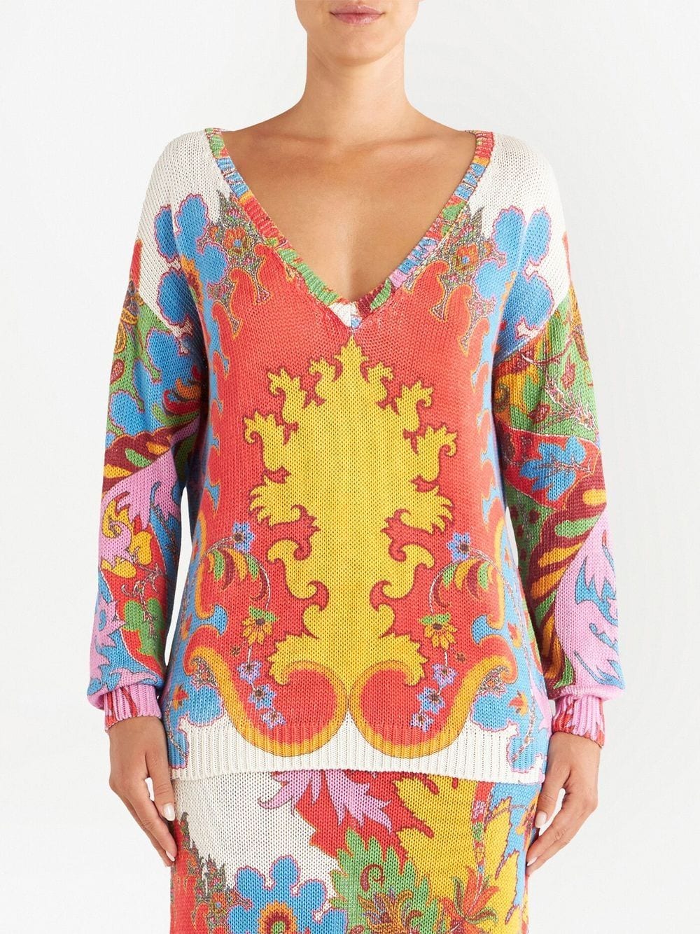 Shop Etro Paisley Print Jumper In 黄色