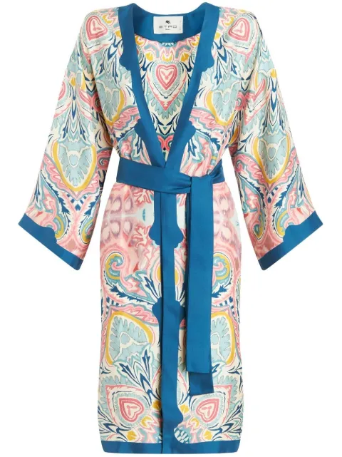 ETRO belted silk coat