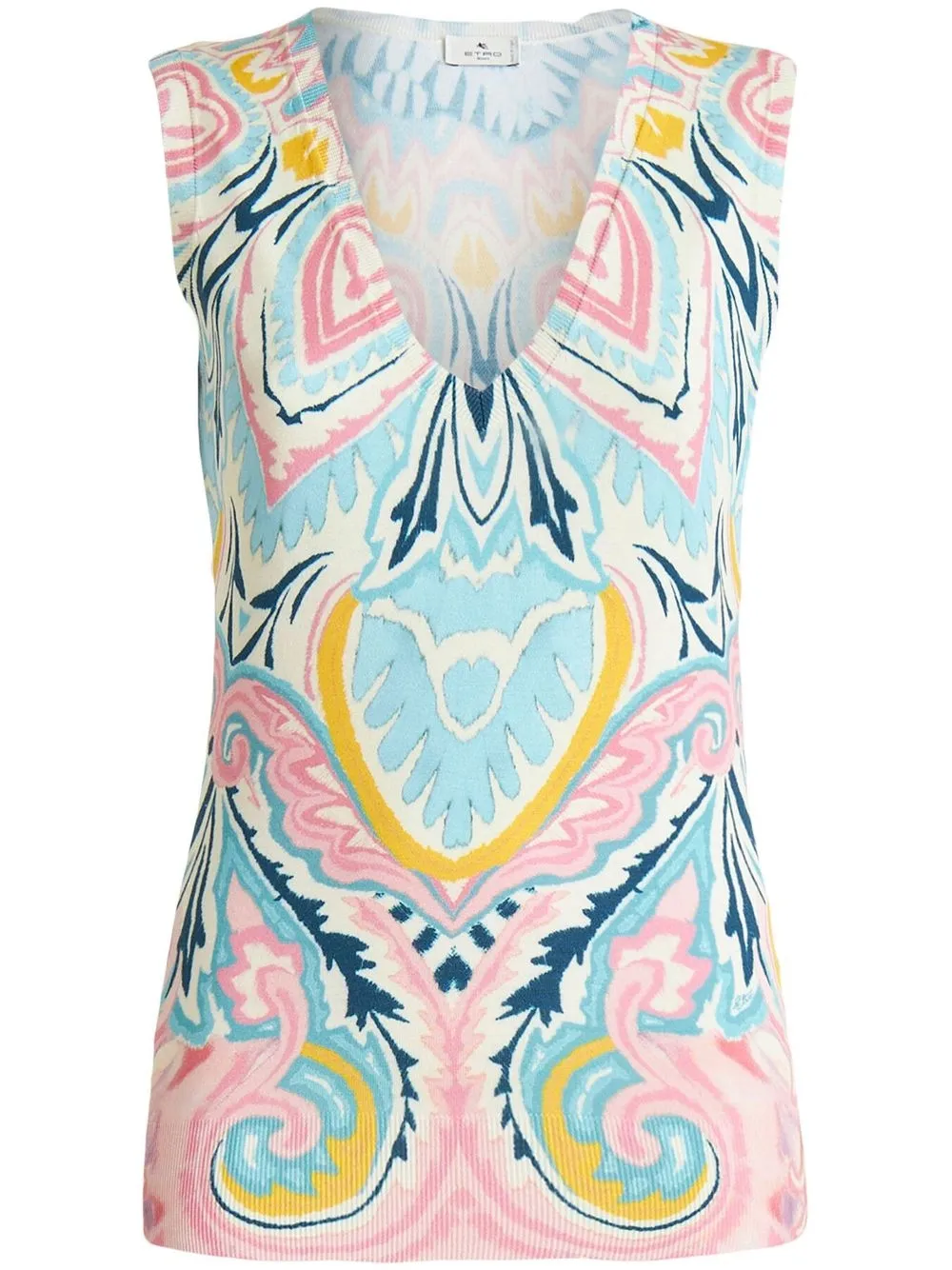 

ETRO floral-print knitted top - Blue