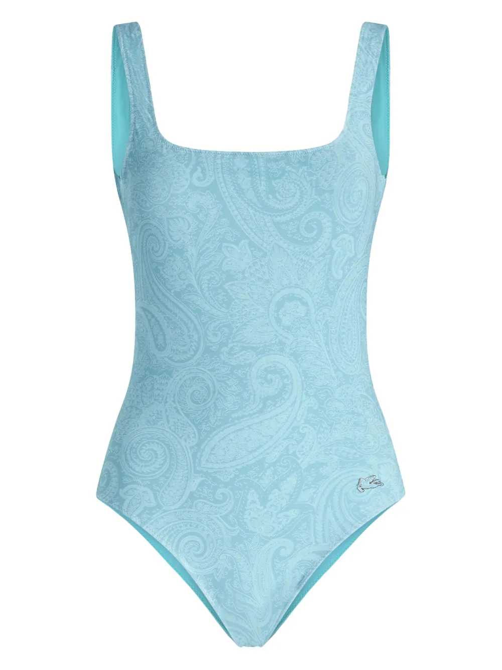 Etro Paisley Print One Piece Swimsuit In Blue