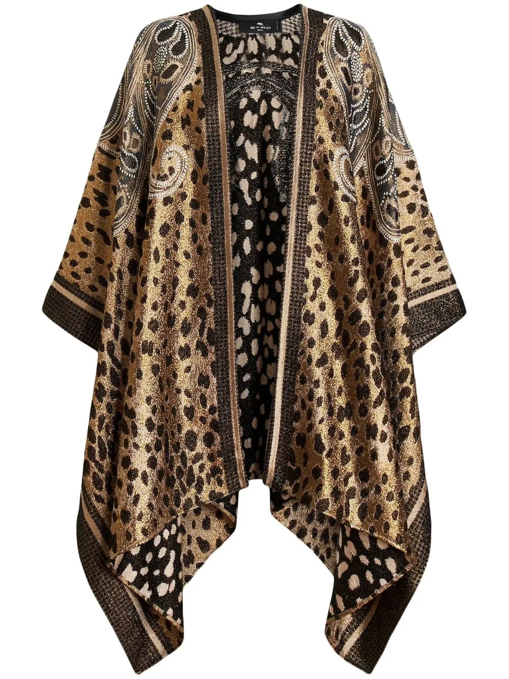 

ETRO draped cheetah-print cape - Brown