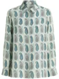ETRO paisley checkerboard-print silk shirt - Blue