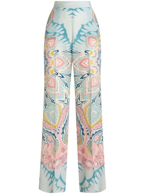 ETRO paisley-print satin-finish trousers Women