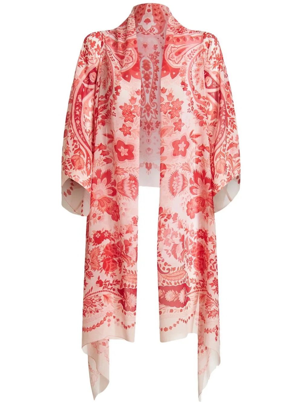 

ETRO silk paisley-print tied jacket - Red