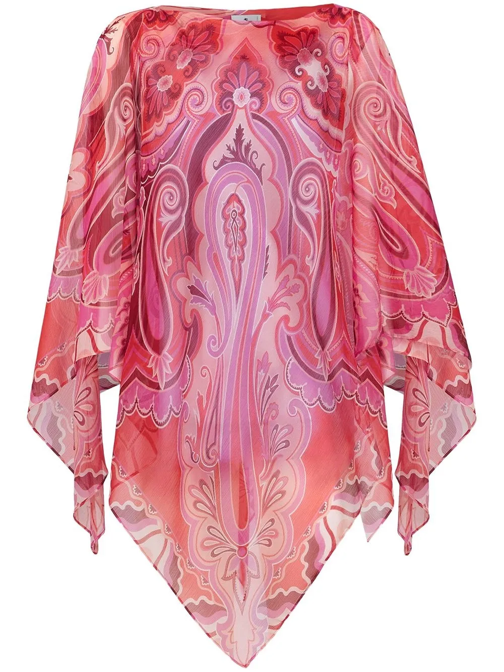 

ETRO paisley-print poncho - Pink