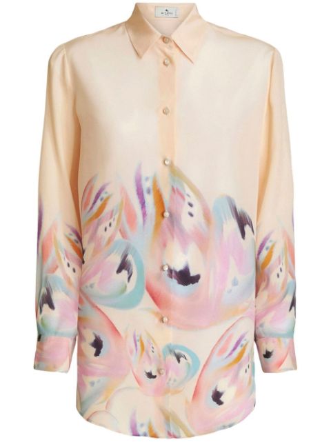 ETRO painterly-print silk shirt Women