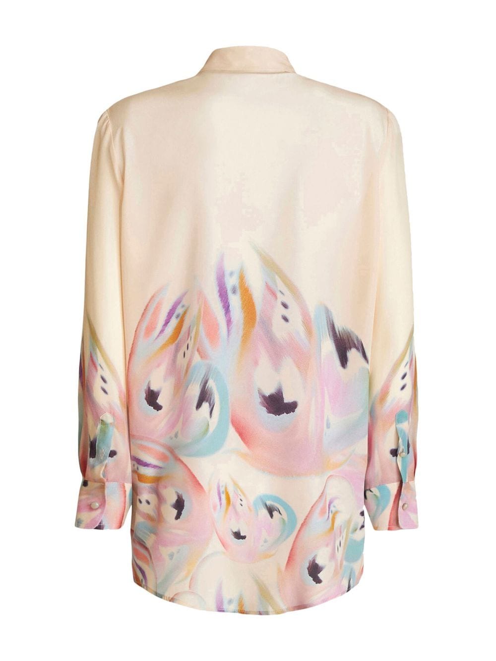 Shop Etro Painterly-print Silk Shirt In Neutrals