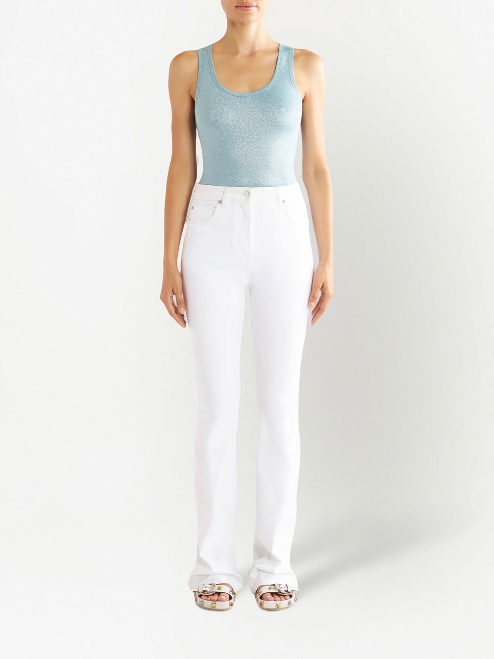 Shop Etro Embroidered Straight-leg Jeans In White