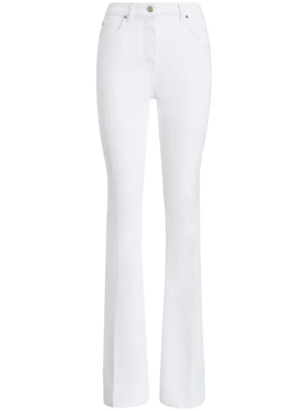 パンツ ETRO Women Straight Pants WREA001199TUDJ1 W0275 WHITE ETRO Embroidered straight-leg Jeans | White | FARFETCH