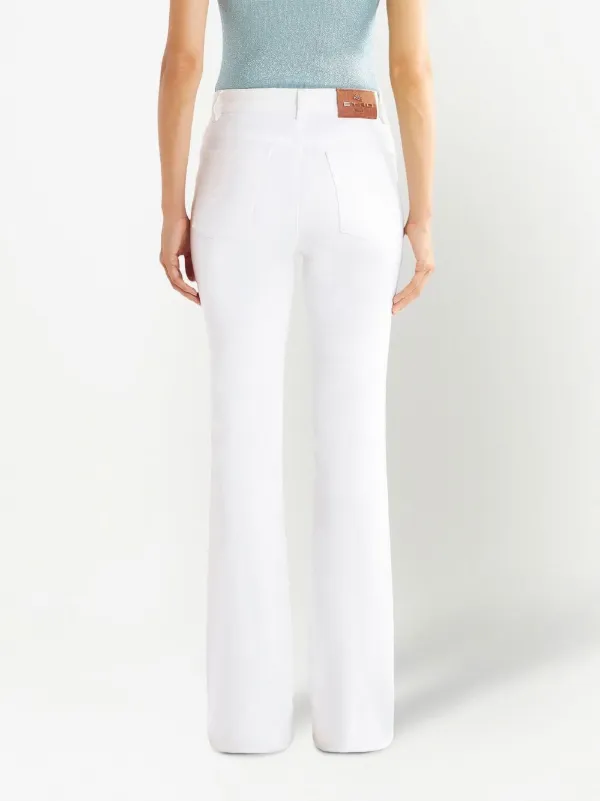 パンツ ETRO Women Straight Pants WREA001199TUDJ1 W0275 WHITE ETRO Embroidered straight-leg Jeans | White | FARFETCH
