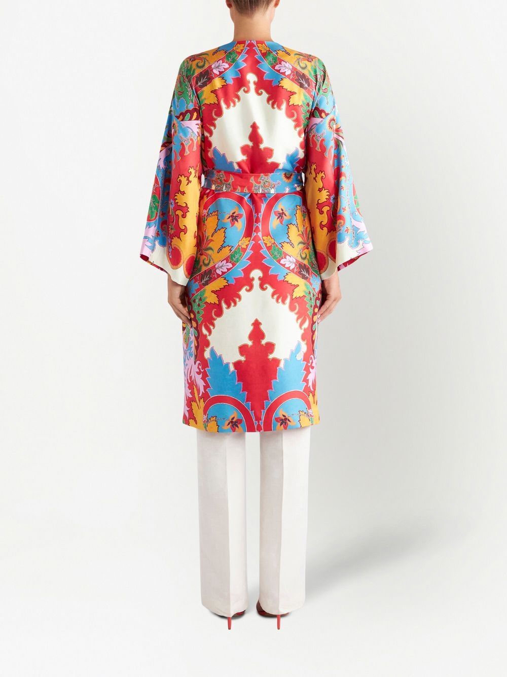 ETRO abstract-pattern tied coat Women