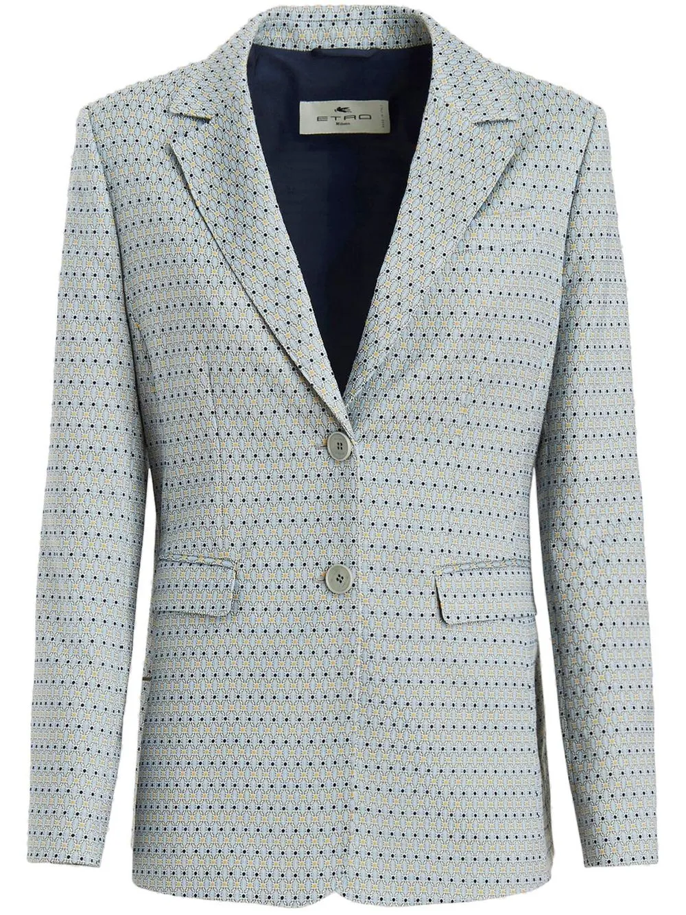 

ETRO graphic-print single-breasted blazer - Blue