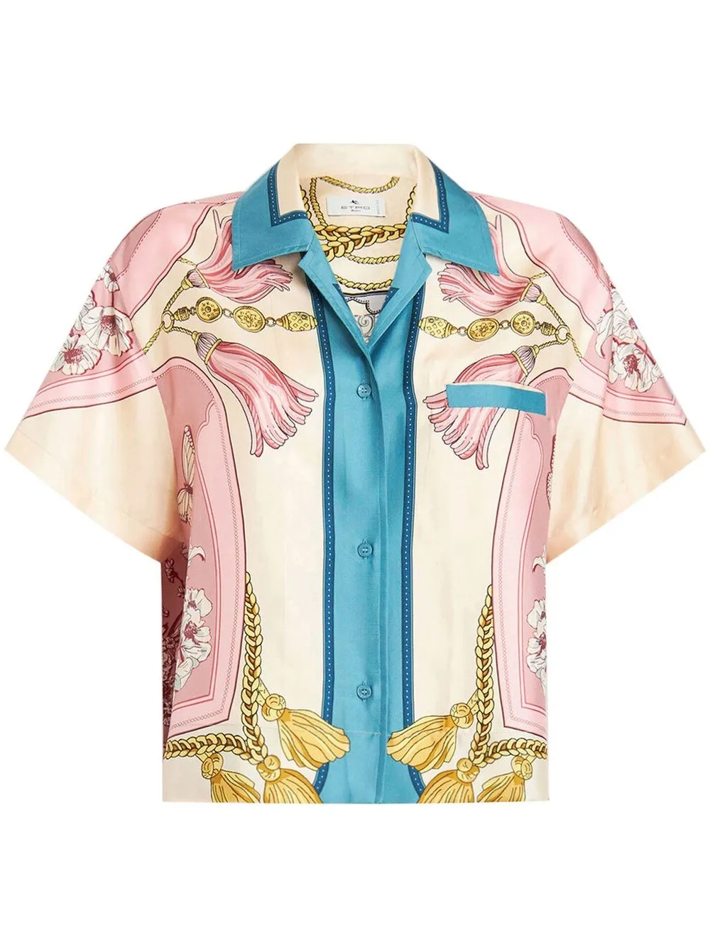 

ETRO all-over graphic-print short-sleeved shirt - Neutrals