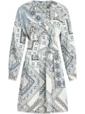 ETRO mix-print belted dress - White