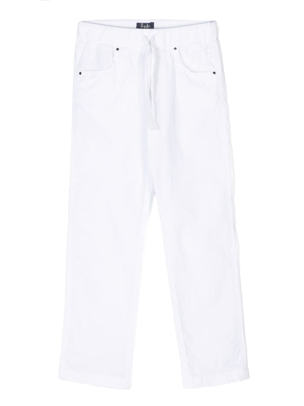 Il Gufo Kids' Straight-leg Drawstring Trousers In White
