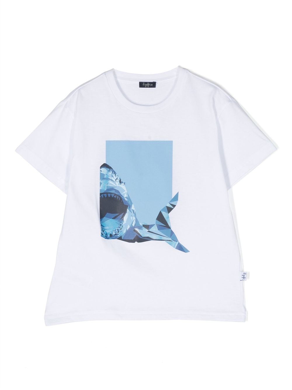 Il Gufo Kids' Shark Print T-shirt (3-12 Years) In White
