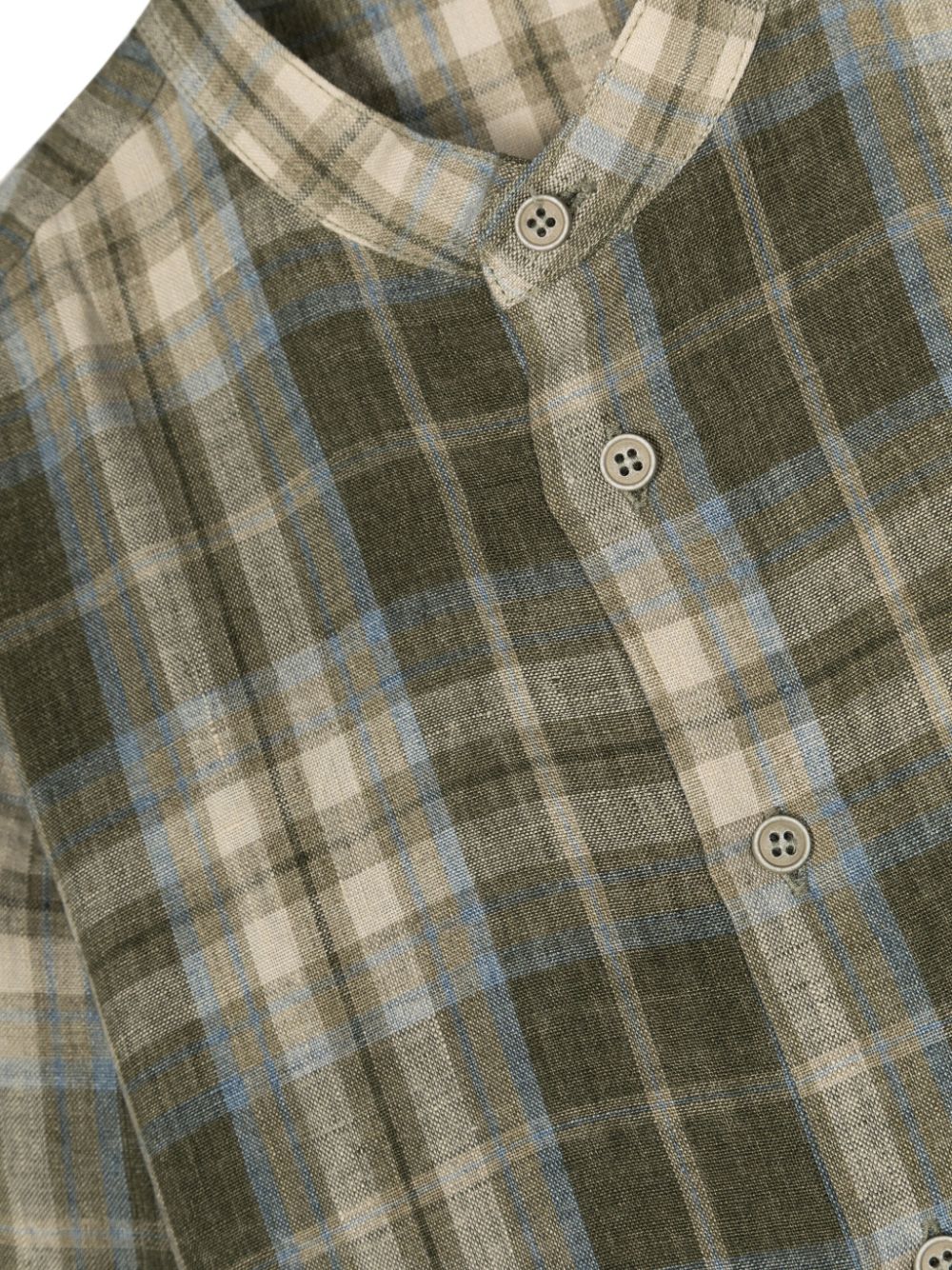 Shop Il Gufo Long-sleeve Plaid-print Shirt In Grün