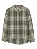 Il Gufo long-sleeve plaid-print shirt - Green