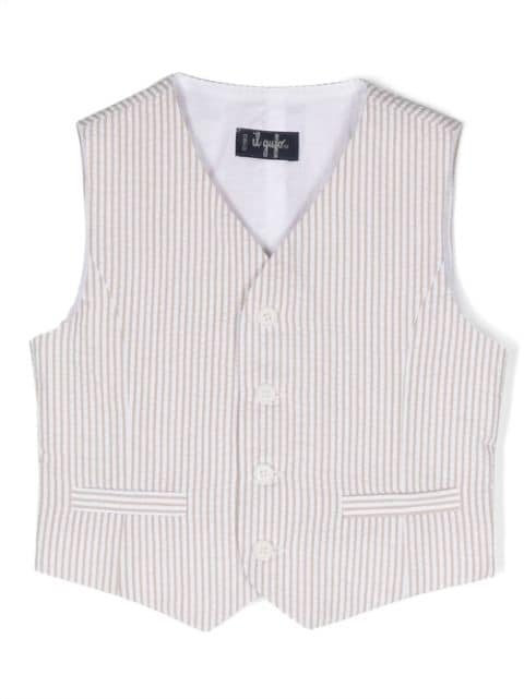 Il Gufo stripe-pattern cotton waistcoat