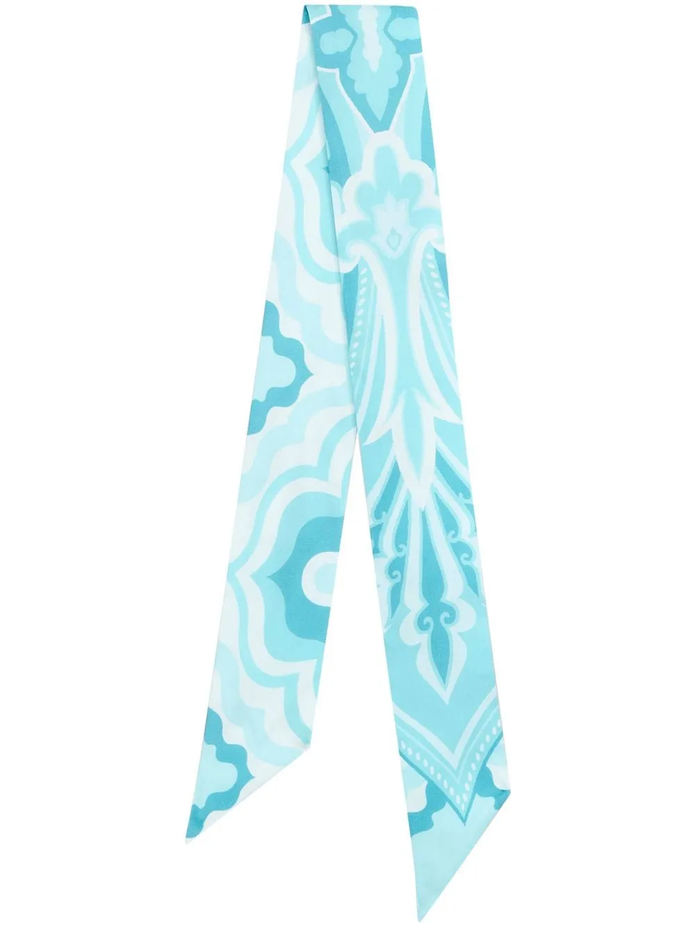 

ETRO paisley-print skinny silk scarf - Blue