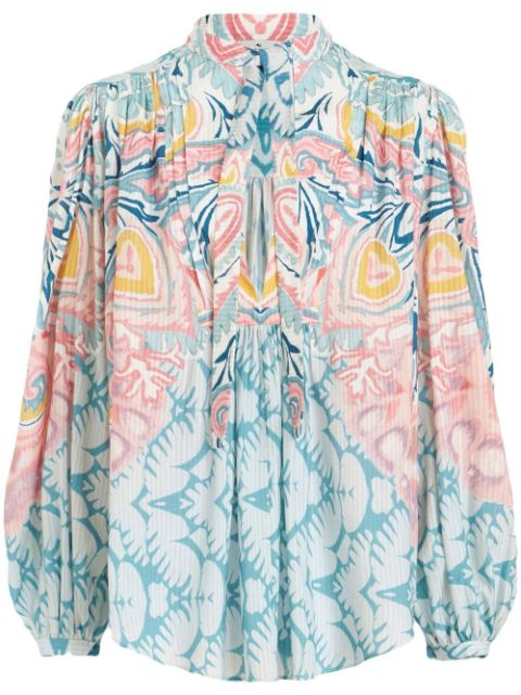 ETRO graphic-print pussy-bow blouse Women