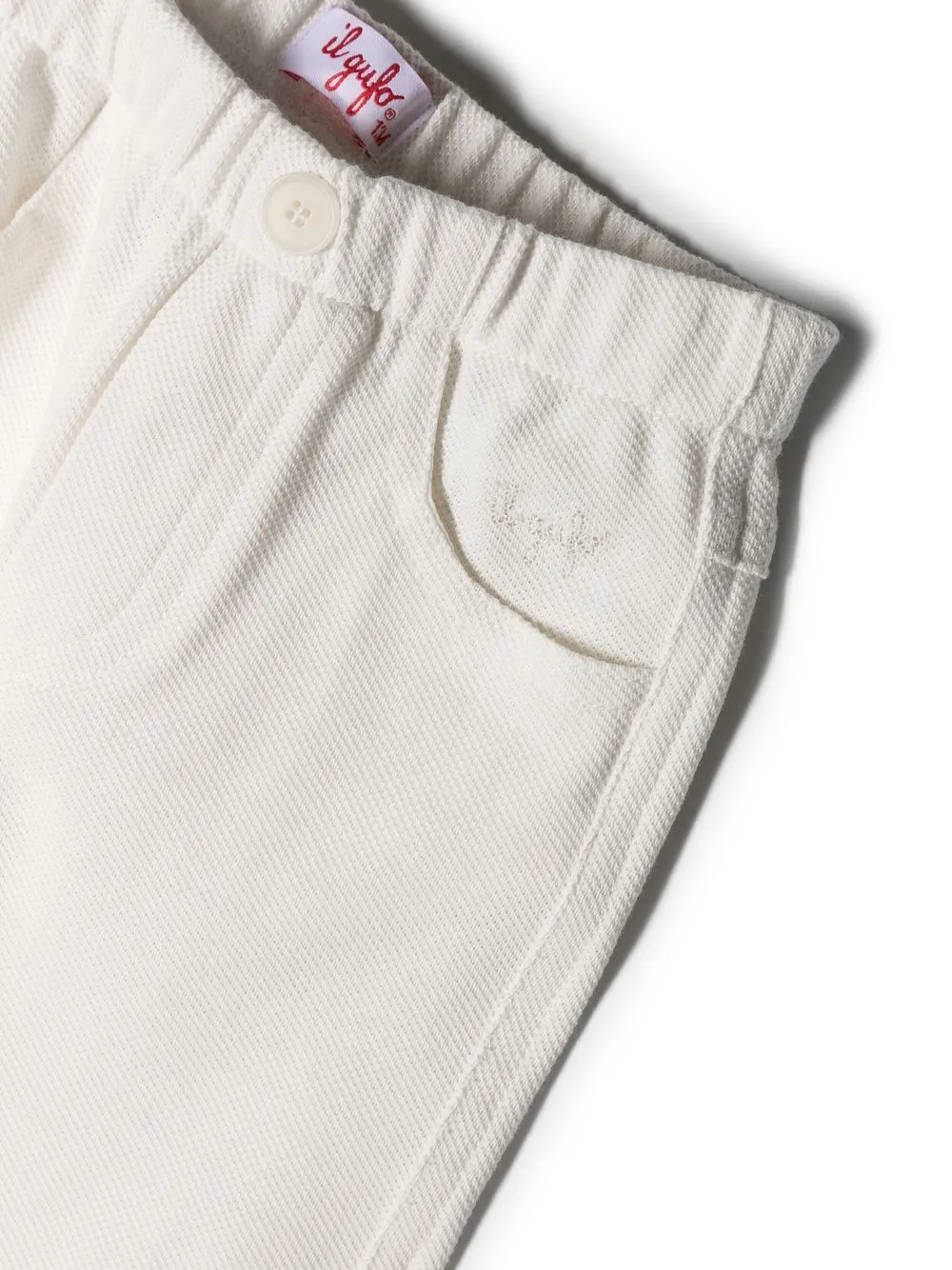 Il Gufo Elasticated-waist Cotton Chinos In White