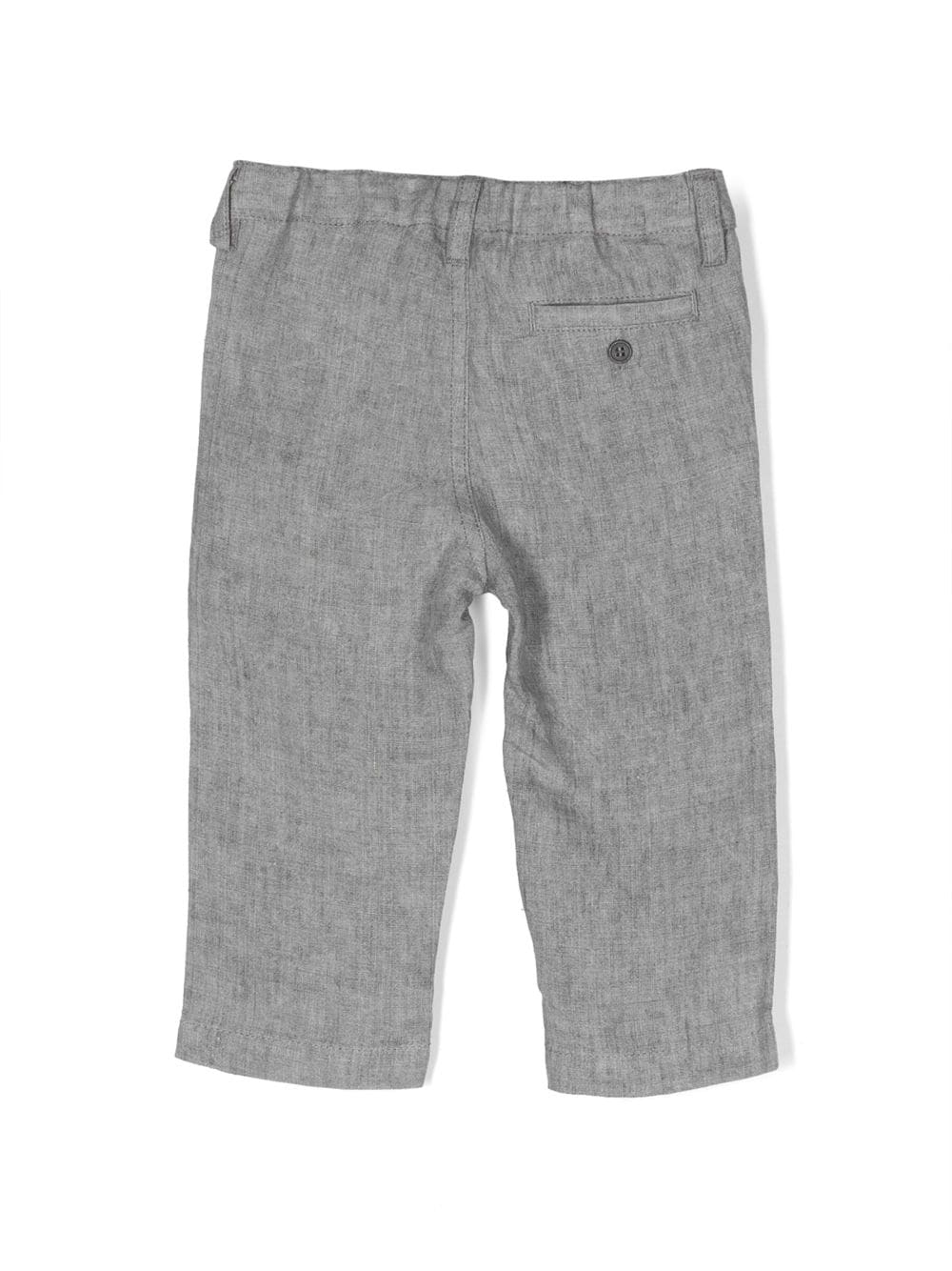 Shop Il Gufo Elasticated-waistband Linen Trousers In Grey