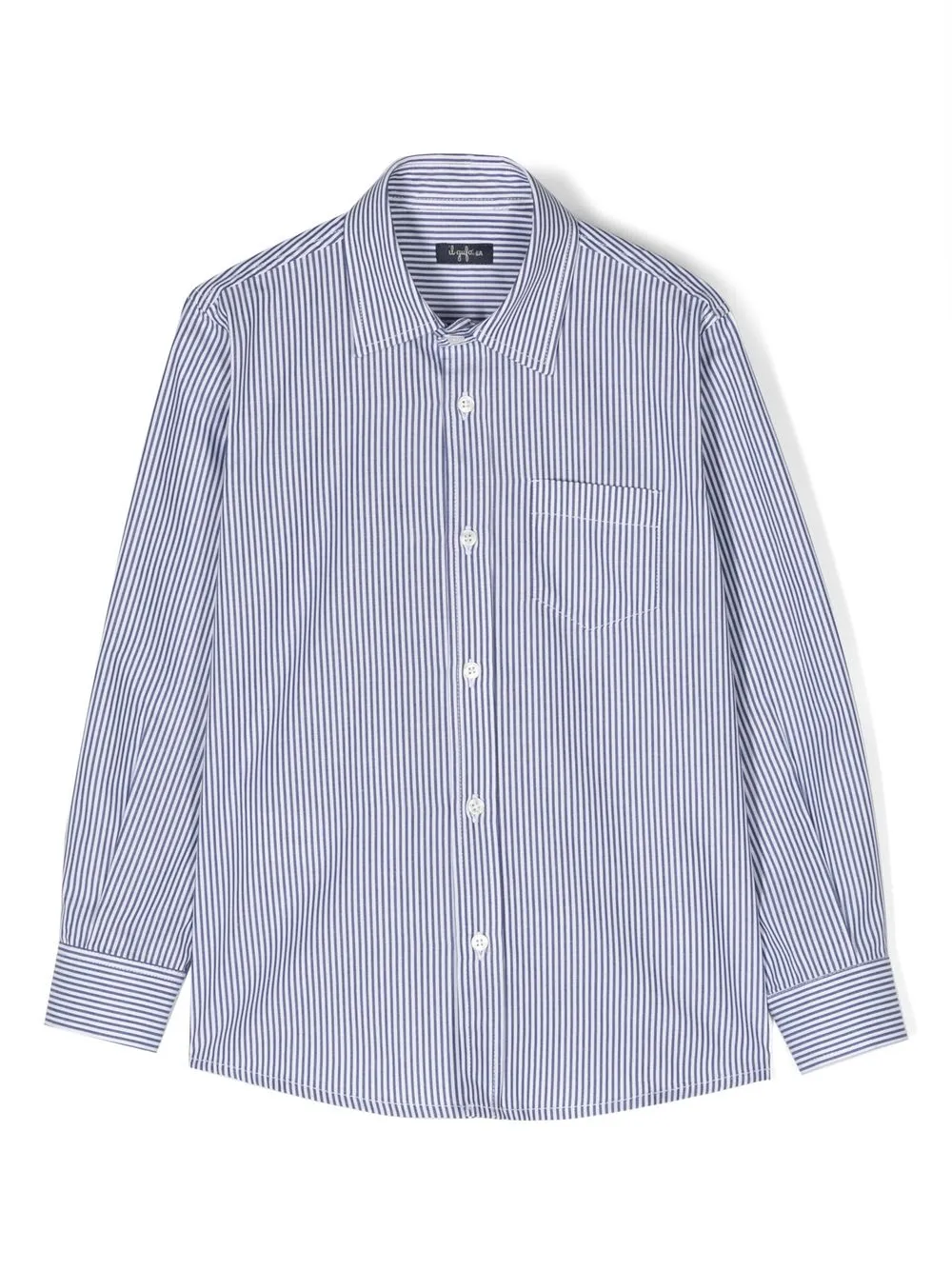 Il Gufo Striped Long-sleeve Shirt In Blau