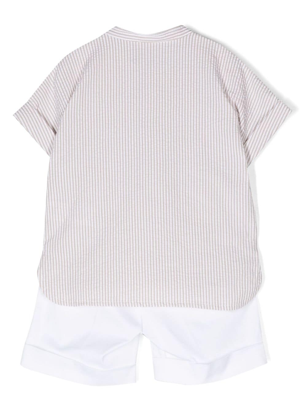 Il Gufo Gestreepte romper - Beige