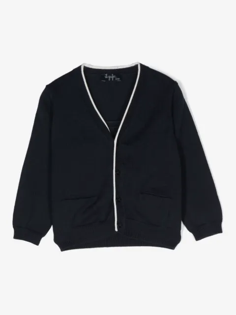 Il Gufo stripe-trim v-neck cardigan