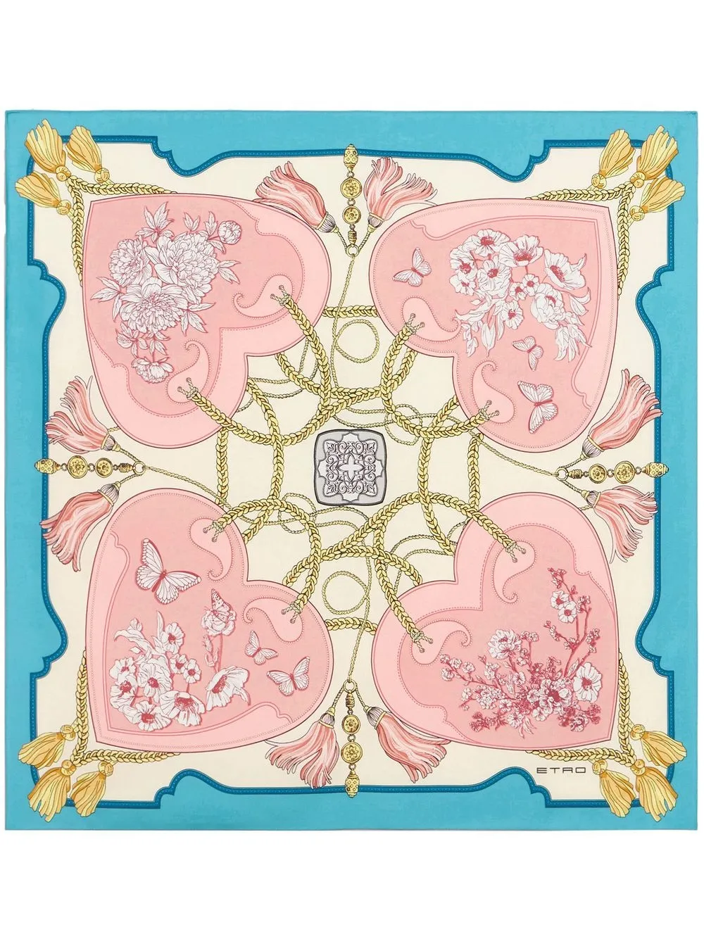 

ETRO graphic-print silk scarf - Pink