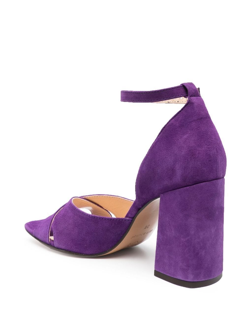 Shop Tila March Gabrielle Suede Buckled Sandals In Purple