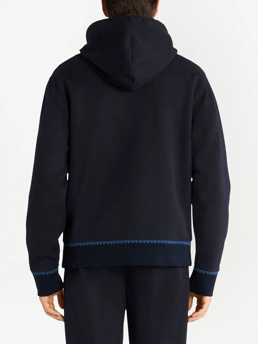 Shop Etro Logo-patch Pullover Hoodie In Blau