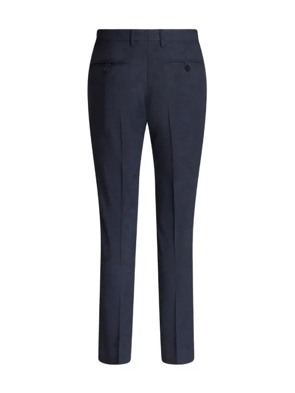 パンツ Etro Blue Cotton Straight Trousers With Buttons ETRO straight-leg Cotton Trousers | Blue | FARFETCH