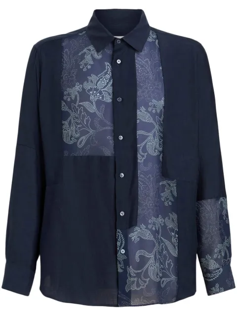 ETRO floral-print panel detail shirt